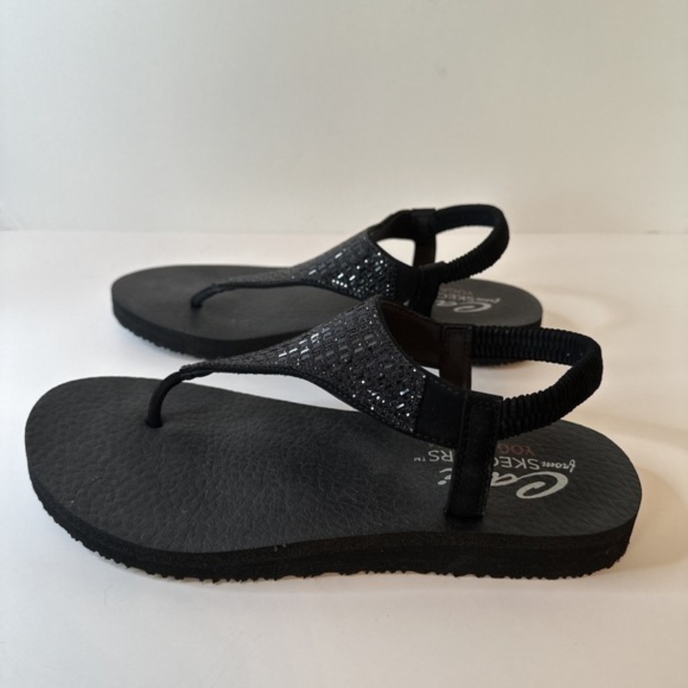 Skechers Meditation Rock Crown Sling Back Womens Sandals Black Size US 9 Great - Picture 3 of 11
